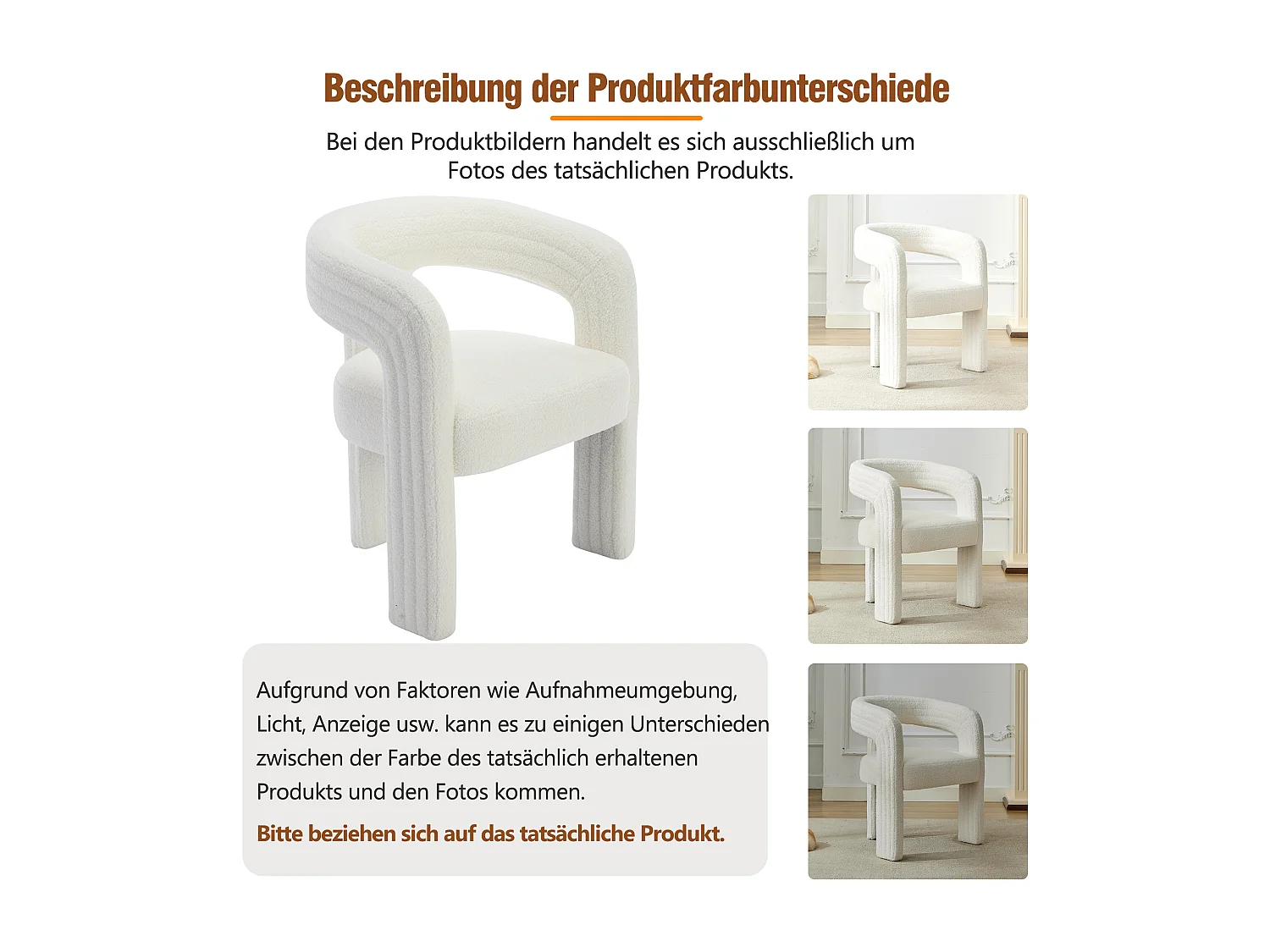 Set van 2 pluche fauteuils met armleuningen - 62,5 x 47 x 75 cm - voor woonkamer of slaapkamer - Wit