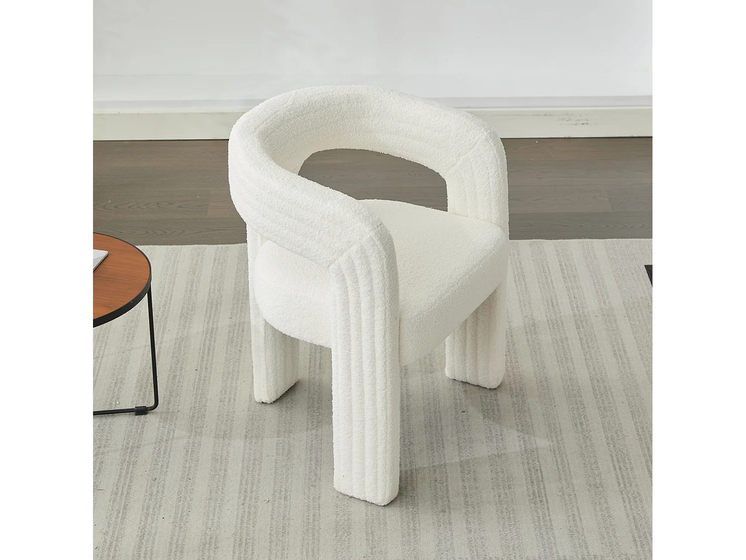 Set van 2 pluche fauteuils met armleuningen - 62,5 x 47 x 75 cm - voor woonkamer of slaapkamer - Wit