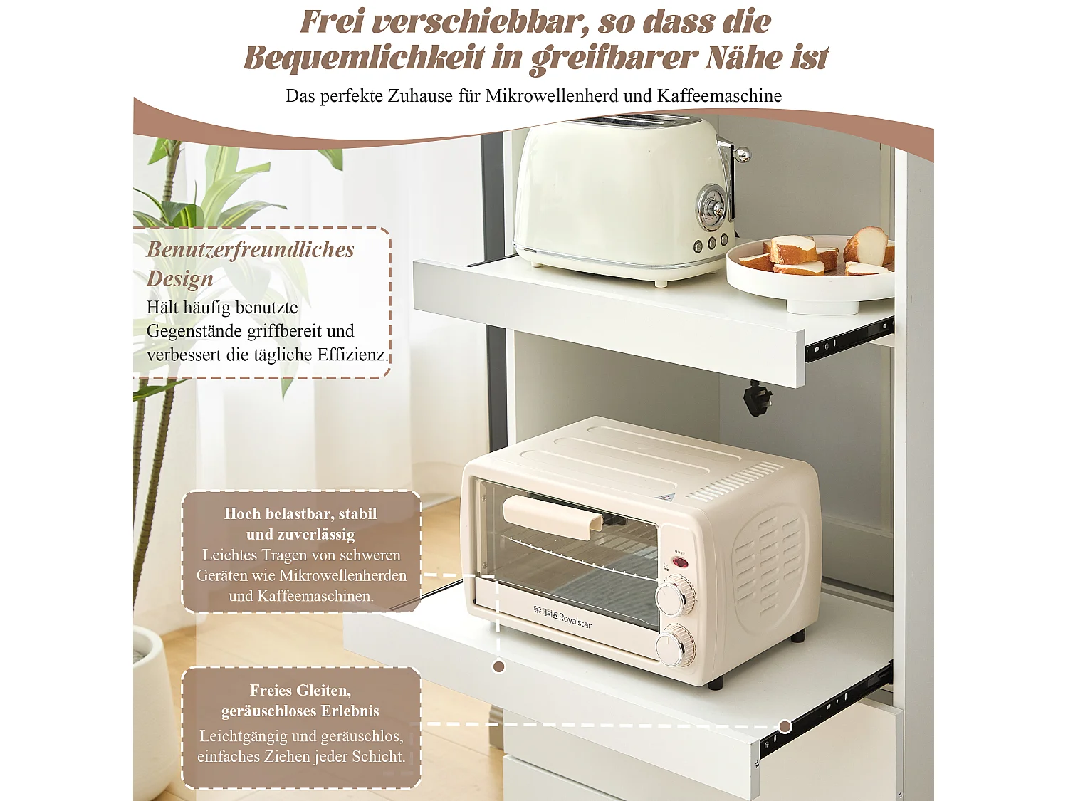 Buffet de cuisine avec 2 portes, 2 tiroirs et étagères - 59.5 x 45 x 200 cm - Bois MDF - Blanc