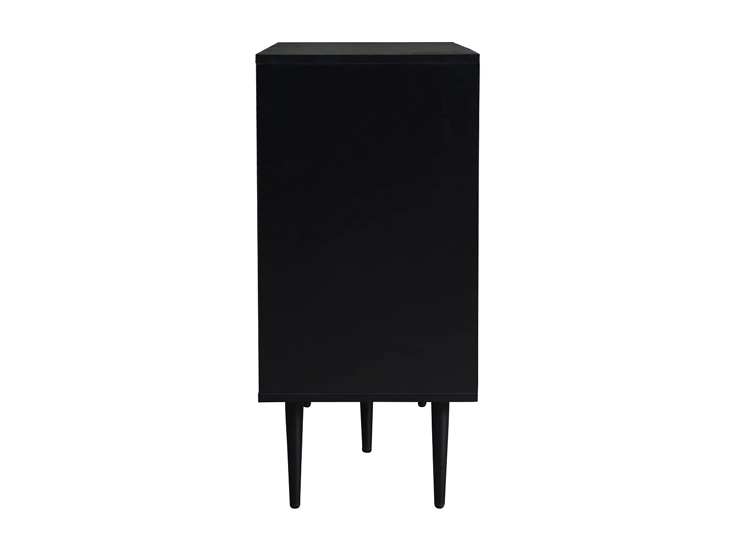 Buffet avec 3 portes - 120 x 38 x 79,5 cm - Panneau de particules et pieds en métal - Noir