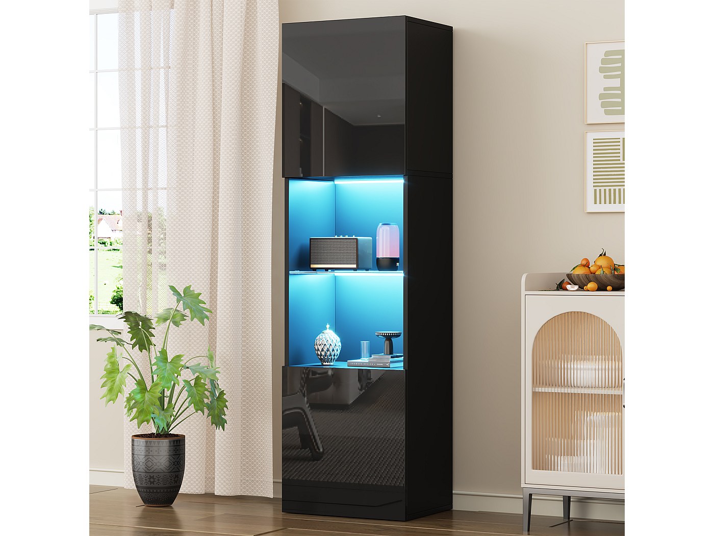 vetrina-con-2-ante-e-1-ripiano-in-vetro-45-x-35-x-160-cm-led