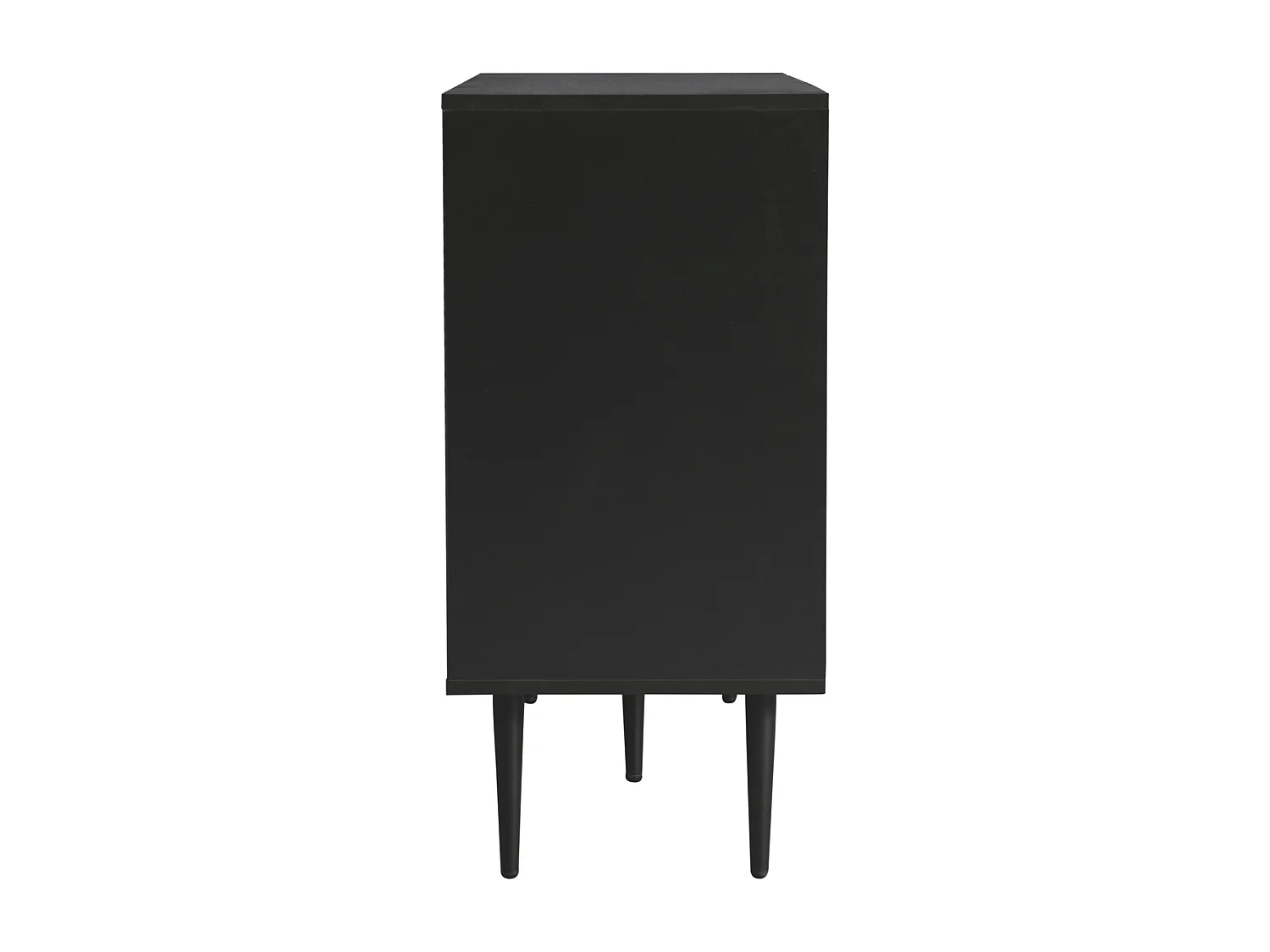 Cómoda con 3 cajones y 2 puertas - 120 x 38 x 79,5 cm - Tablero de partículas y patas de metal - Negro