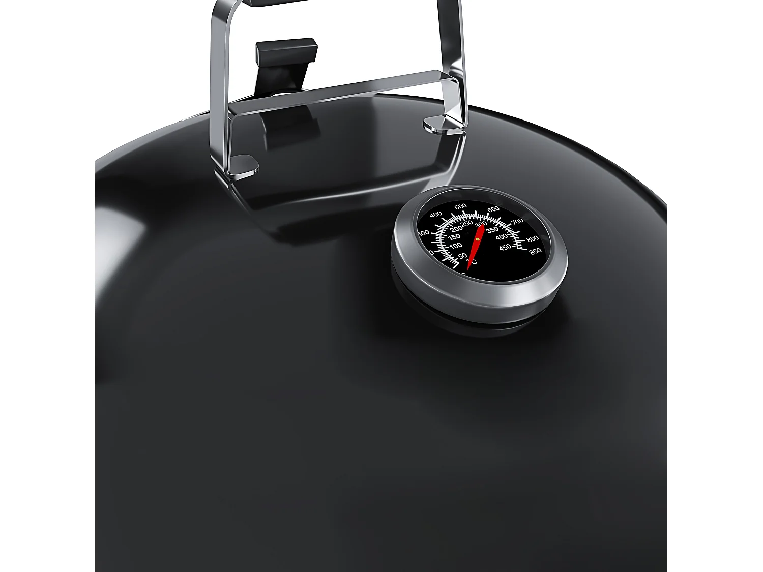 Barbecue 57 Cm Rotondo A Carbonella Carbone BBQ Portatile Compatto Grill Griglia Da Giardino Picnic Balcone Terrazzo Con Coperchio Ruote E Termometro Integrato Nero