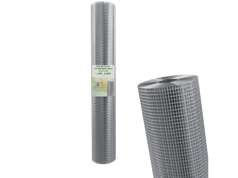 Rete Metallica Zincata Elettrosaldata Per Recinzione Reti Per Animali Piccoli Pollame Pollaio Piante Filo Giardino Altezza 90 Cm Maglia Da 6.3 Mm Lunghezza 15 M