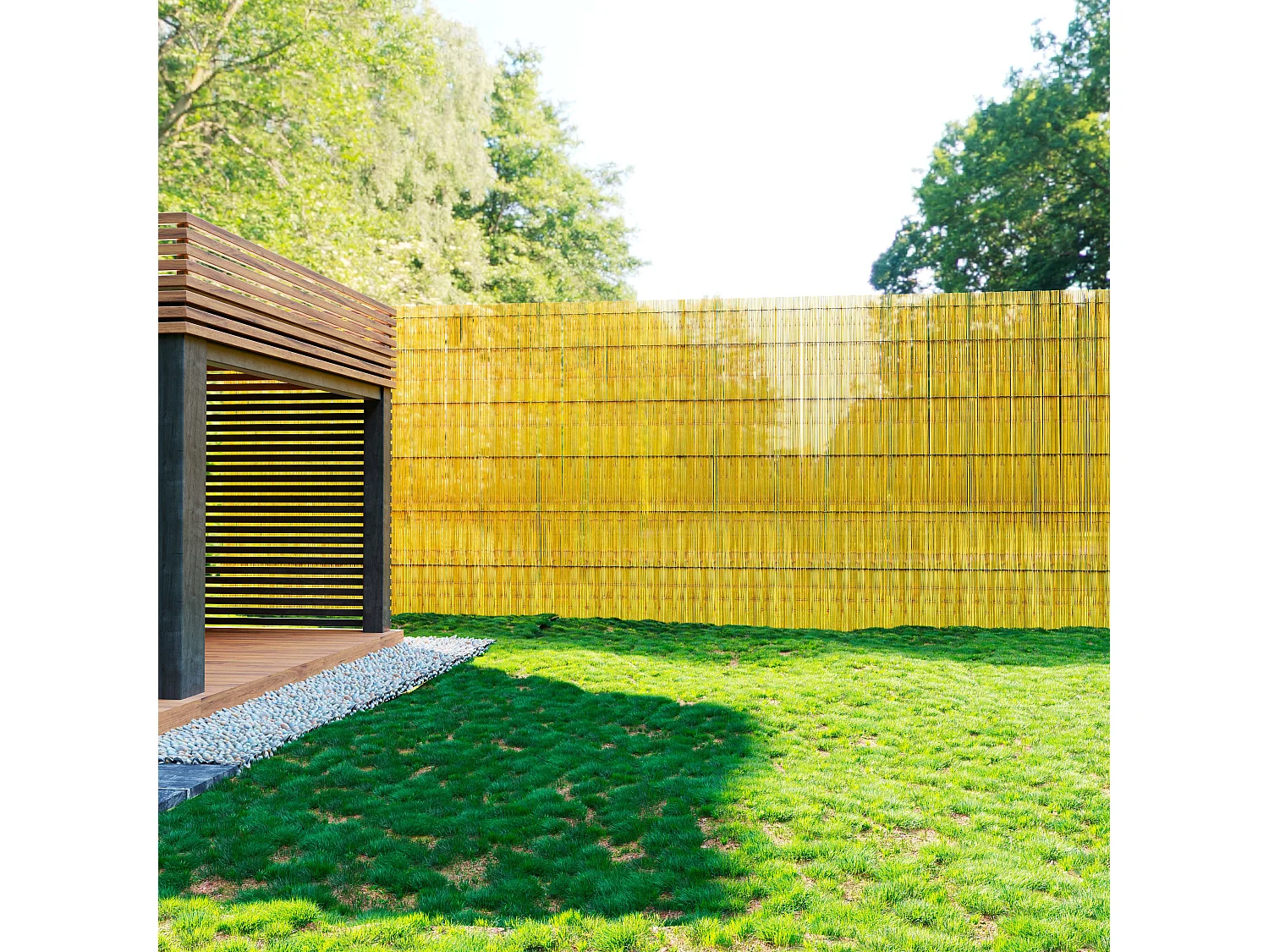 Arella In Canna Cannette In Bamboo Pelato Bambù Naturale Da 5 mm Recinzione Giardino Ringhiera Balcone Terrazza Piscina Stuoia Ombreggiante Frangivista 1.5 x 3 M