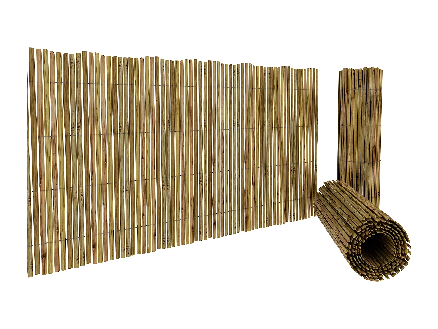 Arella In Canna Cannette In Bamboo Spaccato Bambù Naturale Da 10 / 15 Mm Recinzione Giardino Ringhiera Balcone Terrazza Piscina Ombreggiante Frangivista 2.5 x 3 M