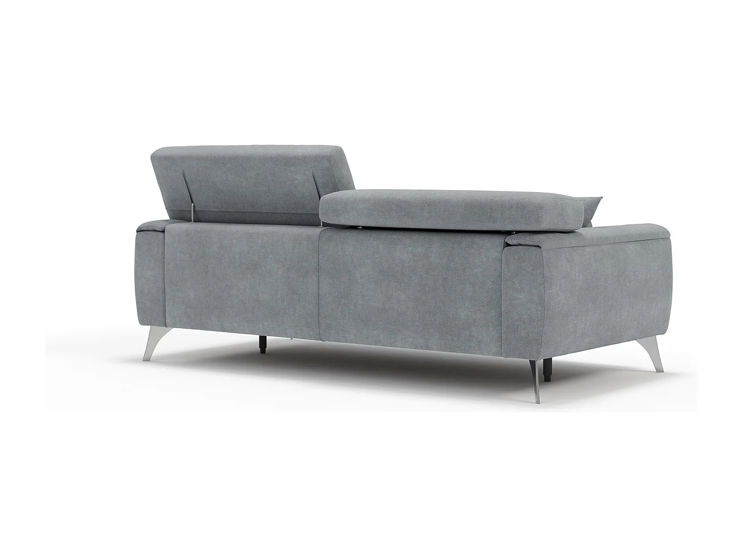 Caravaggio Divano con sedute allungabili e poggiatesta reclinabili in tessuto impermeabile T02 199 cm grigio chiaro