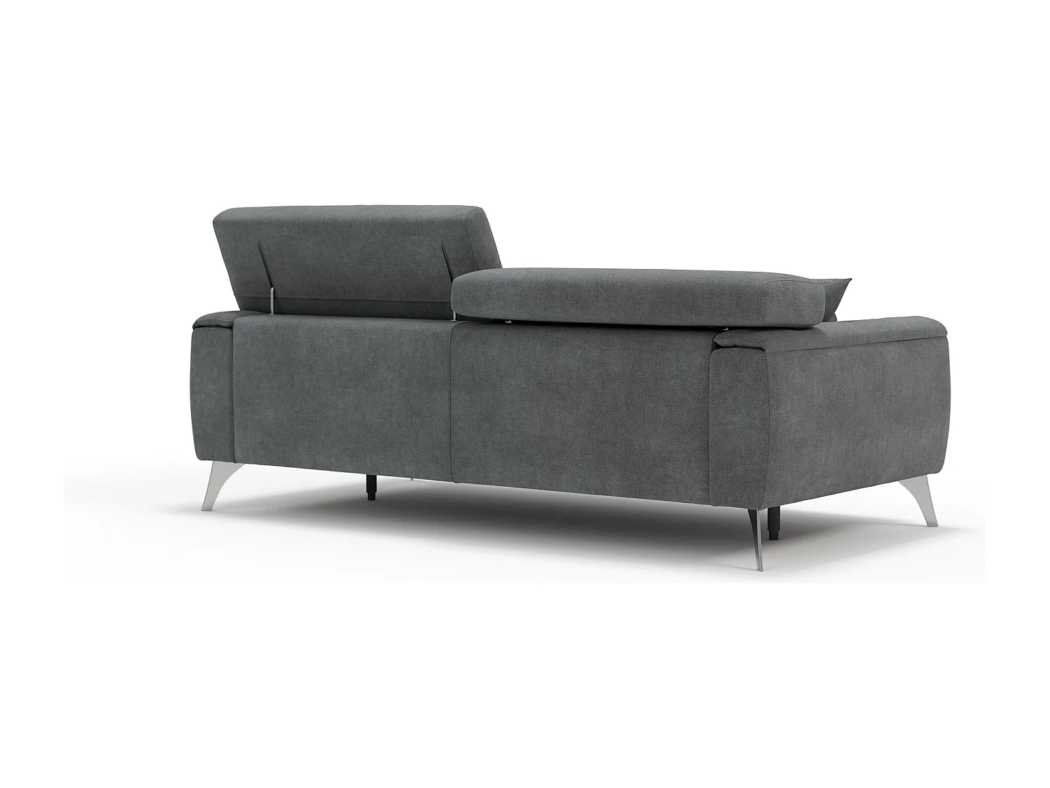 Caravaggio Canapé avec assises coulissantes en tissu doux imperméable T02 199 cm Gris