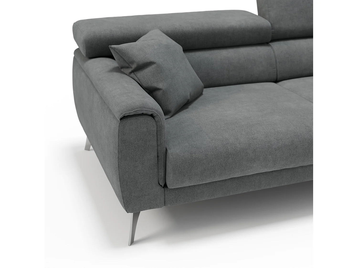 Caravaggio Canapé avec assises coulissantes en tissu doux imperméable T02 199 cm Gris