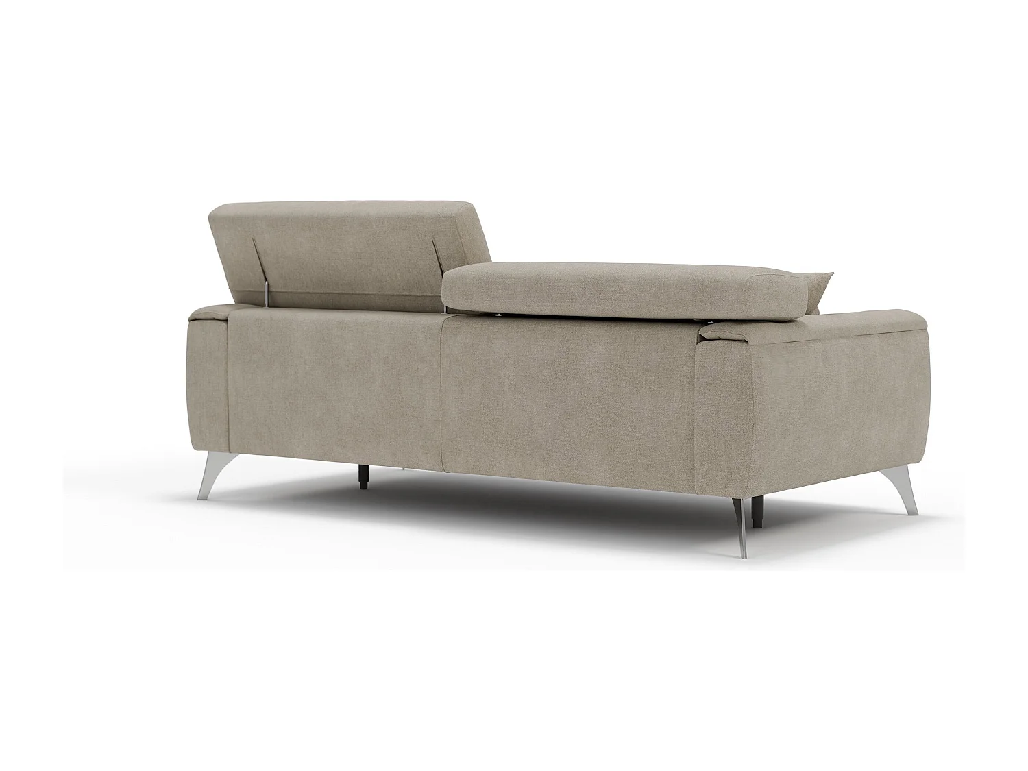 Caravaggio Canapé avec assises coulissantes en tissu doux imperméable T02 199 cm Creme