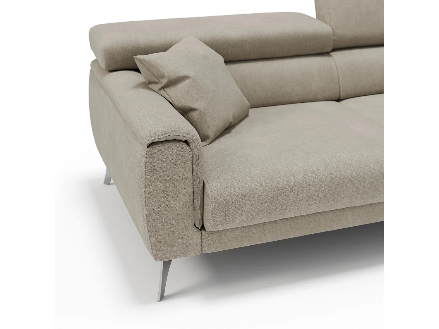 Caravaggio Canapé avec assises coulissantes en tissu doux imperméable T02 199 cm Creme