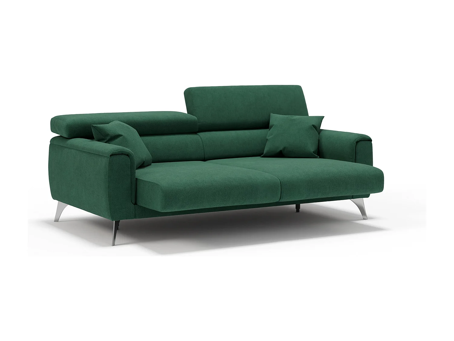 Caravaggio Sofa mit verschiebbaren Sitzen aus wasserfestem, weichem Stoff T02 199 cm Grun