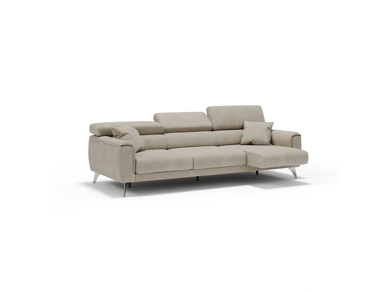 Caravaggio Canapé 3 assises extensibles en tissu imperméable T02 244 cm Creme