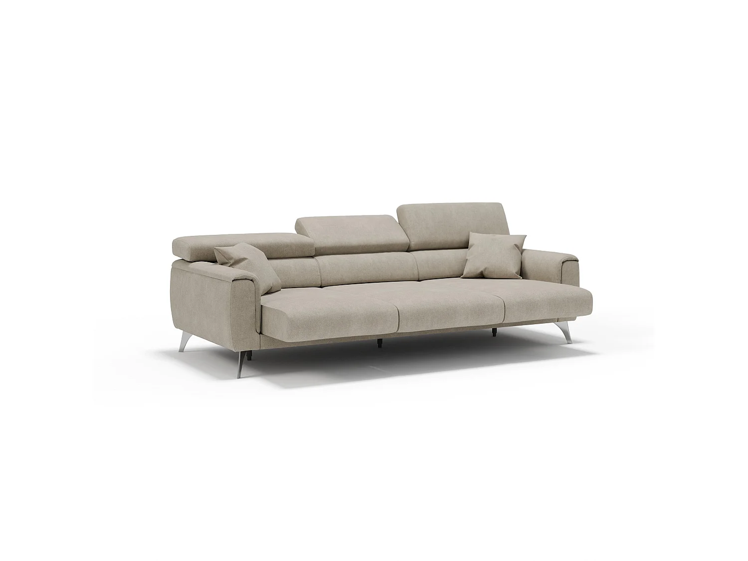 Caravaggio Canapé 3 assises extensibles en tissu imperméable T02 244 cm Creme
