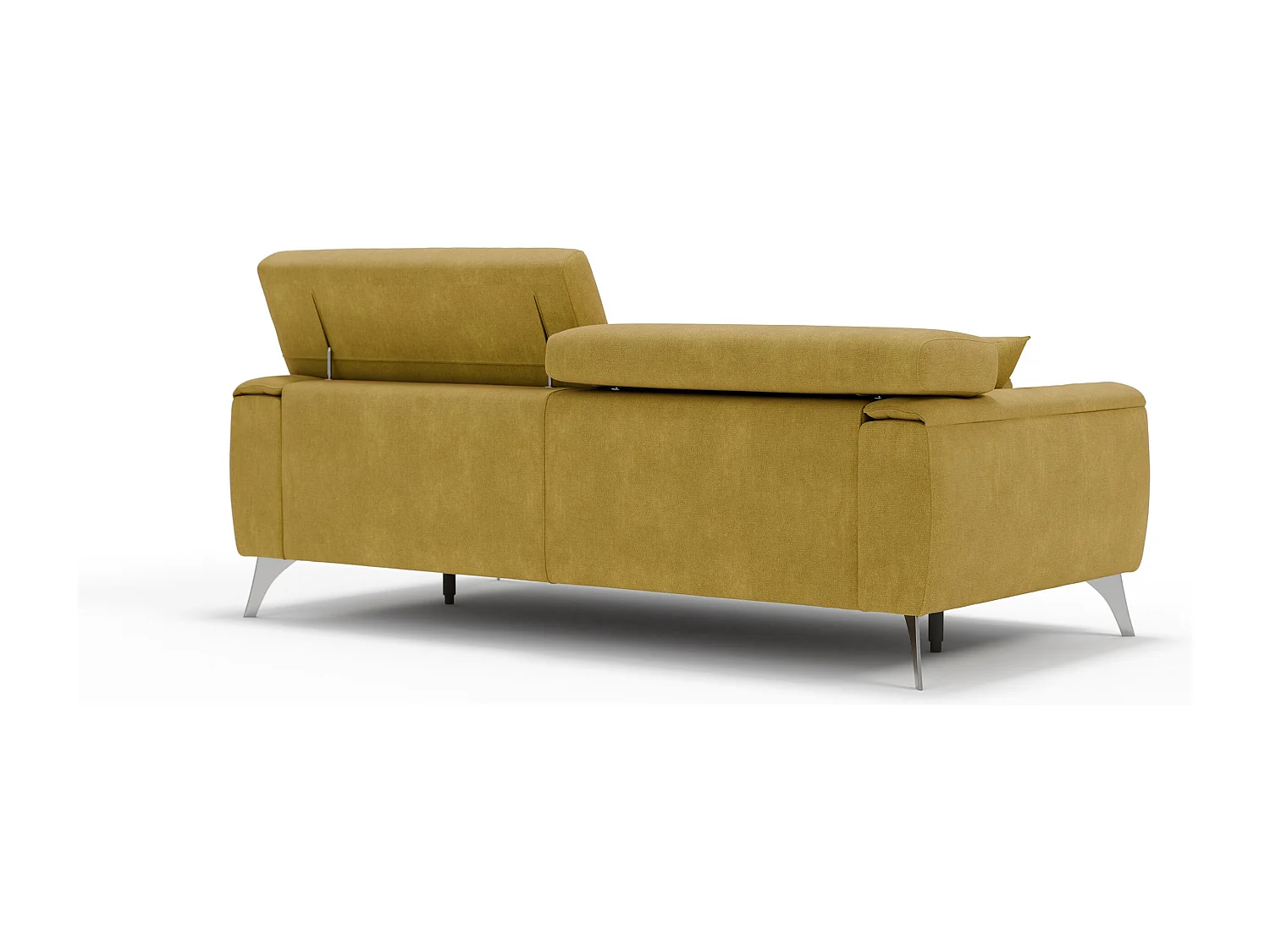 Caravaggio Sofá con asientos deslizantes en tela suave e impermeable 199 cm Amarillo