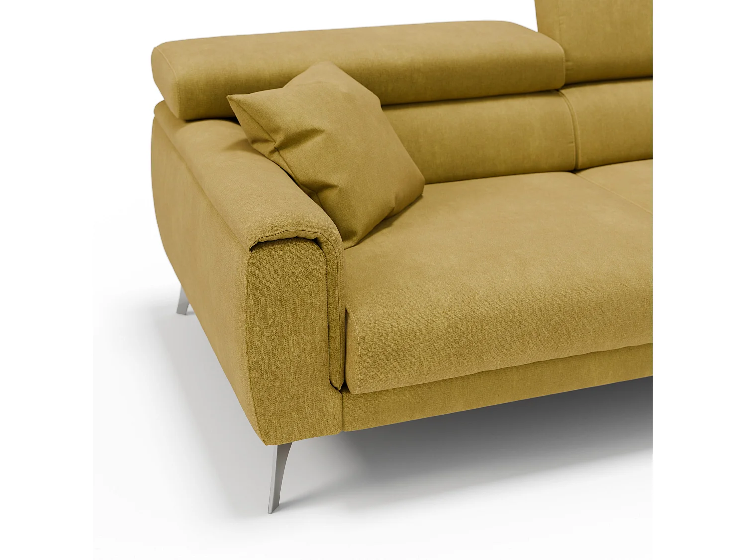 Caravaggio Sofá con asientos deslizantes en tela suave e impermeable 199 cm Amarillo