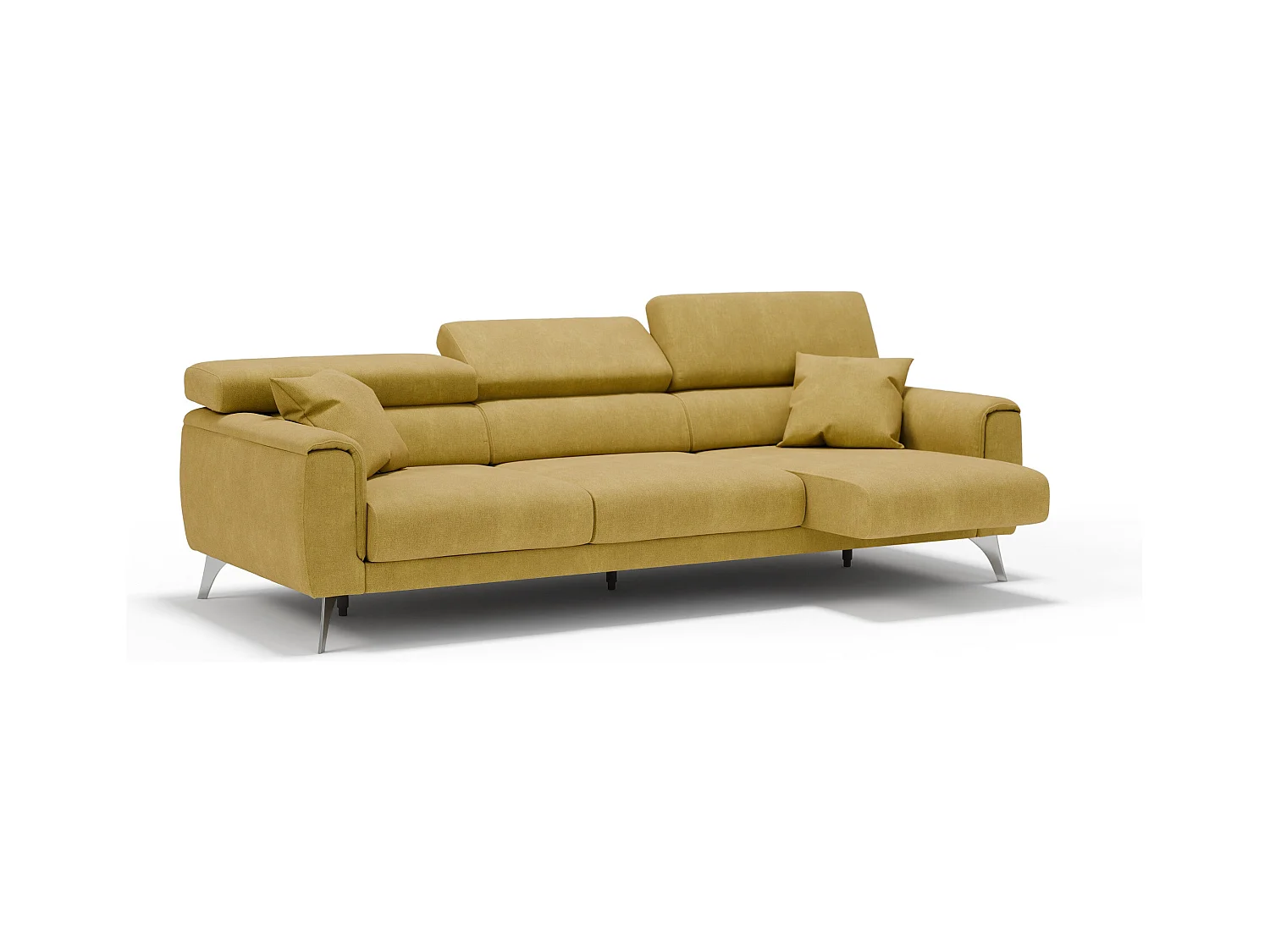 Caravaggio Canapé 3 assises extensibles en tissu imperméable T02 244 cm Jaune
