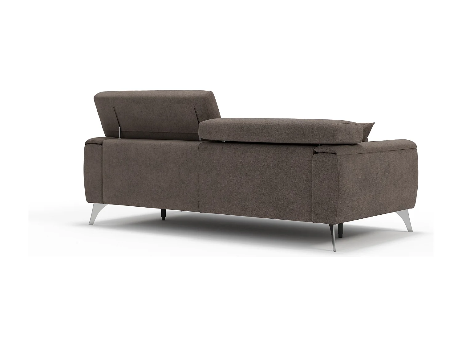 Caravaggio Sofa mit verschiebbaren Sitzen aus wasserfestem, weichem Stoff T02 169 cm Braun