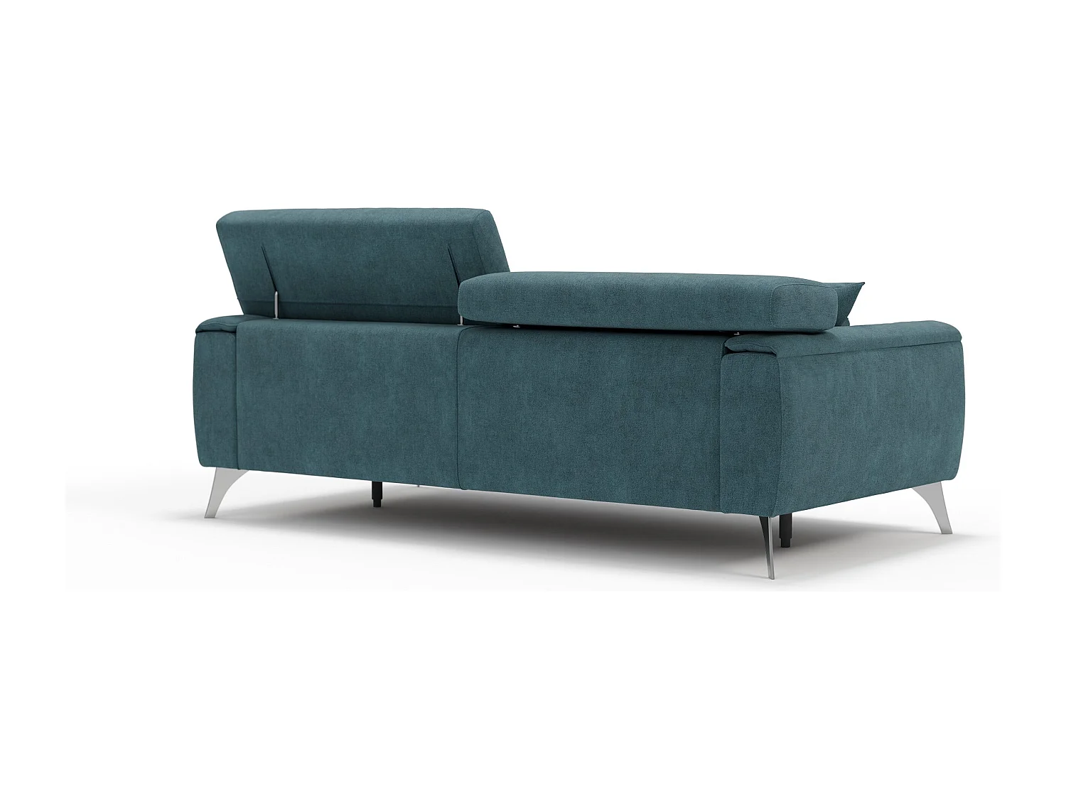 Caravaggio Sofa mit verschiebbaren Sitzen aus wasserfestem, weichem Stoff T02 199 cm Petrol