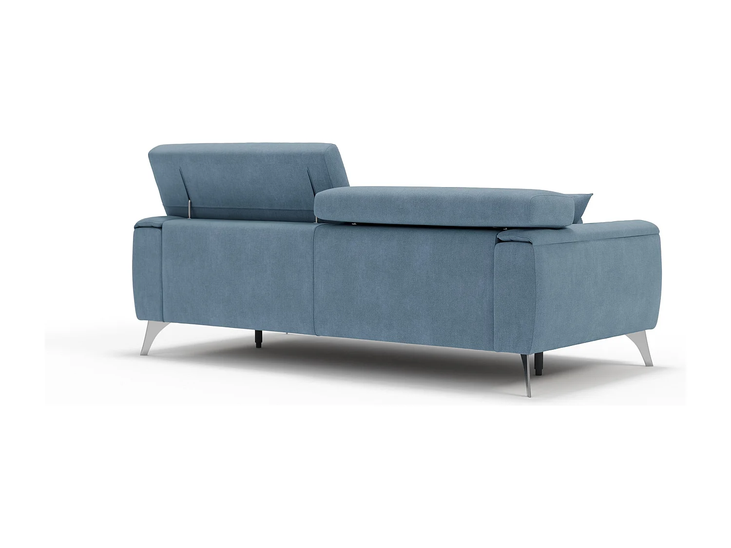 Caravaggio Canapé avec assises coulissantes en tissu doux imperméable T02 199 cm Bleu Pastel