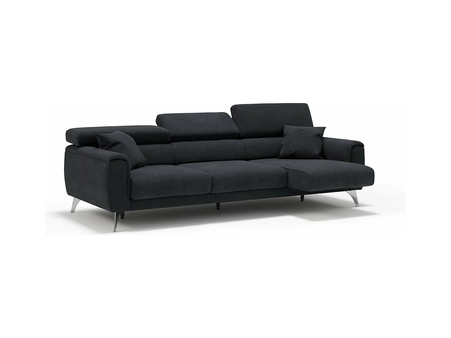Caravaggio Canapé 3 assises extensibles en tissu imperméable T02 244 cm Noir