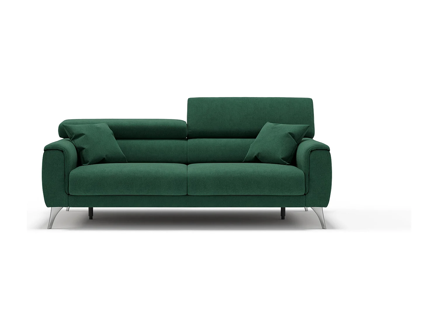 Caravaggio Sofa mit verschiebbaren Sitzen aus wasserfestem, weichem Stoff T02 169 cm Grun