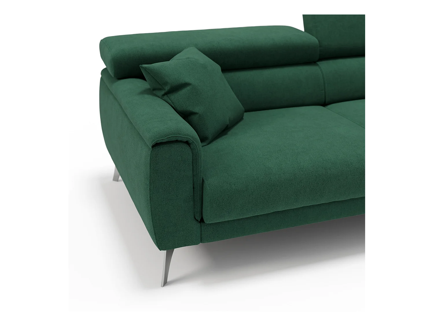 Caravaggio Sofa mit verschiebbaren Sitzen aus wasserfestem, weichem Stoff T02 169 cm Grun