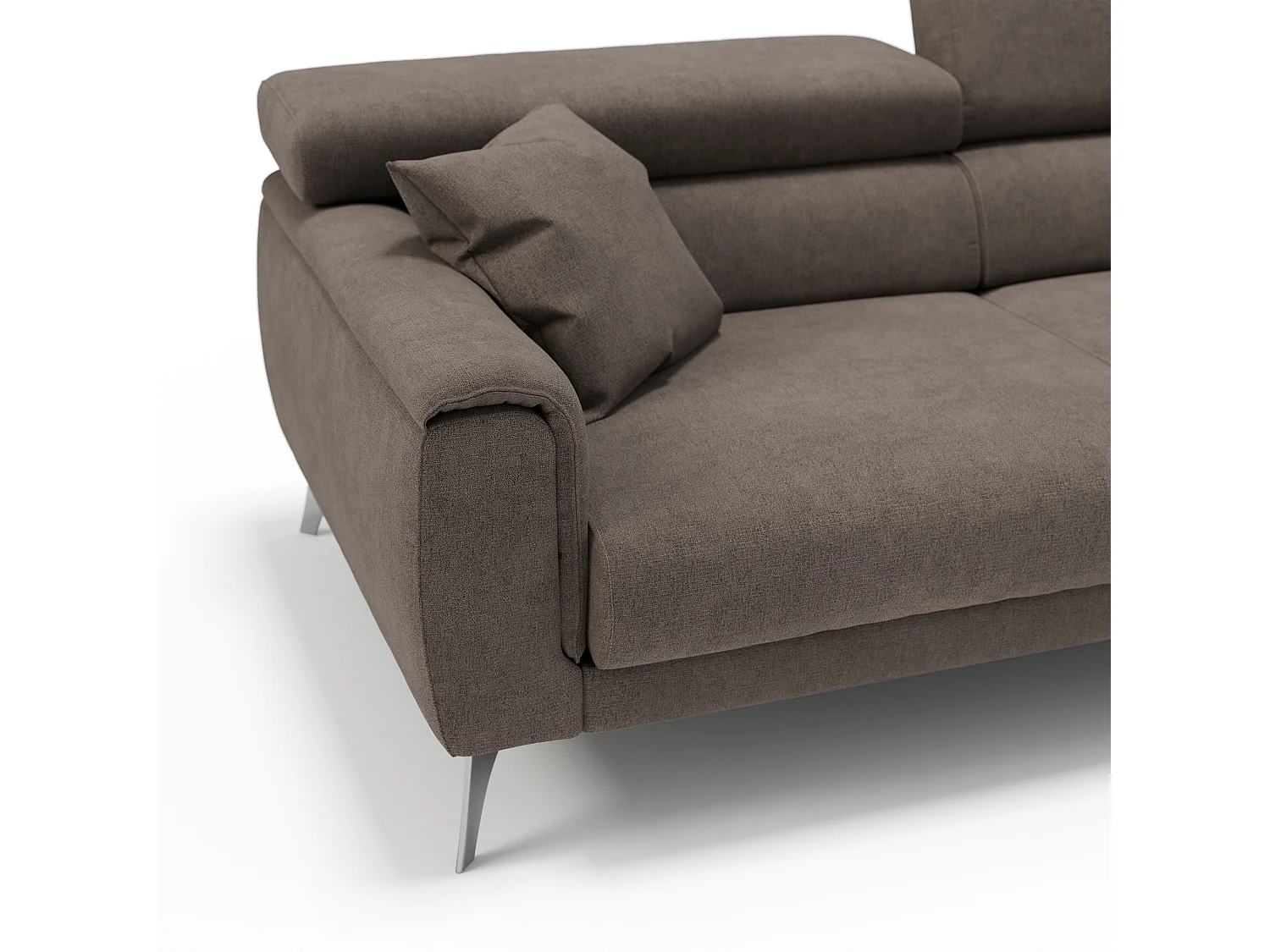 Caravaggio Canapé avec assises coulissantes en tissu doux imperméable T02 199 cm Brun