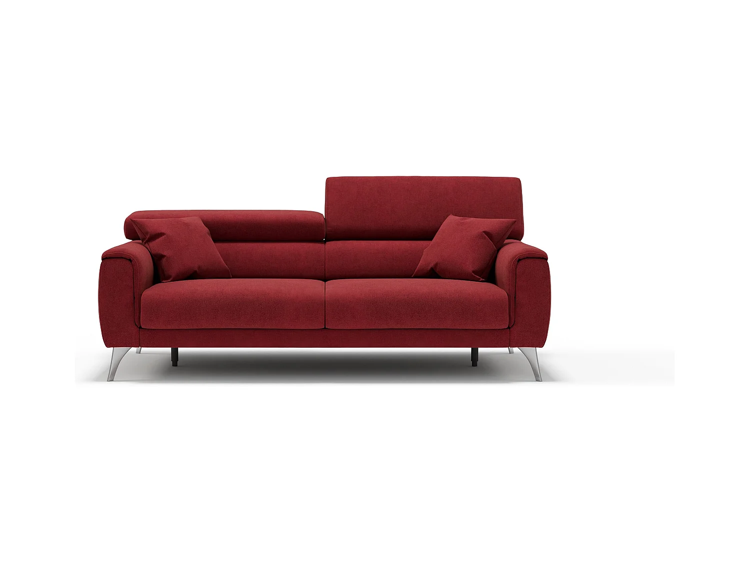 Caravaggio Sofa mit verschiebbaren Sitzen aus wasserfestem, weichem Stoff T02 169 cm Rot
