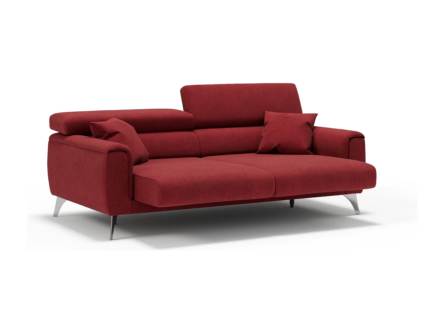 Caravaggio Sofa mit verschiebbaren Sitzen aus wasserfestem, weichem Stoff T02 169 cm Rot