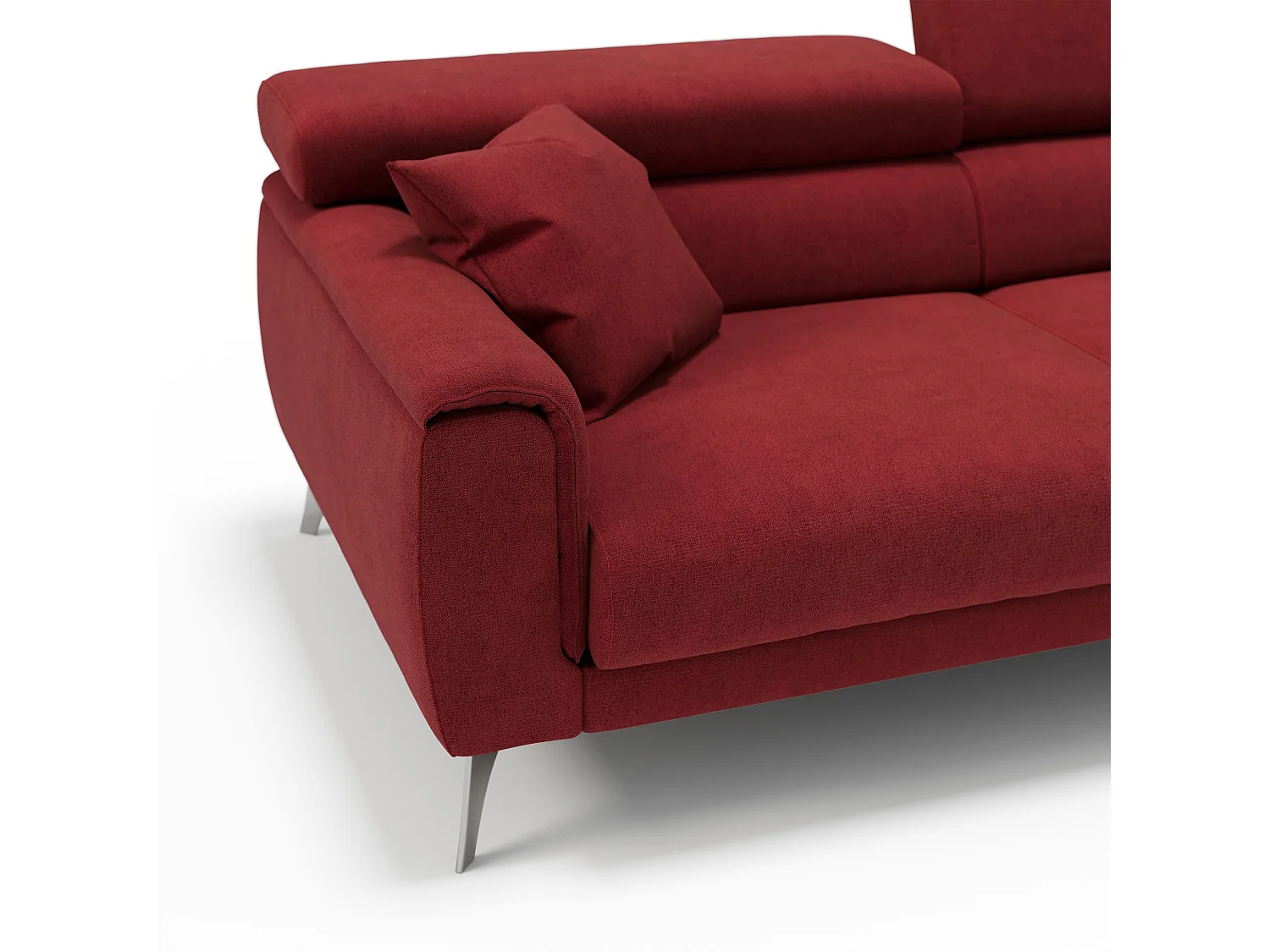 Caravaggio Sofa mit verschiebbaren Sitzen aus wasserfestem, weichem Stoff T02 169 cm Rot