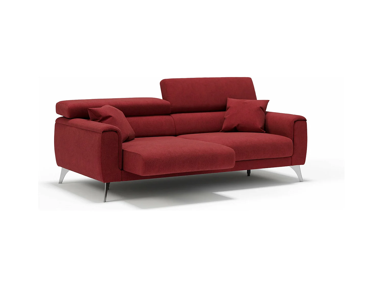 Caravaggio Divano con sedute allungabili e poggiatesta reclinabili in tessuto impermeabile T02 169 cm rosso