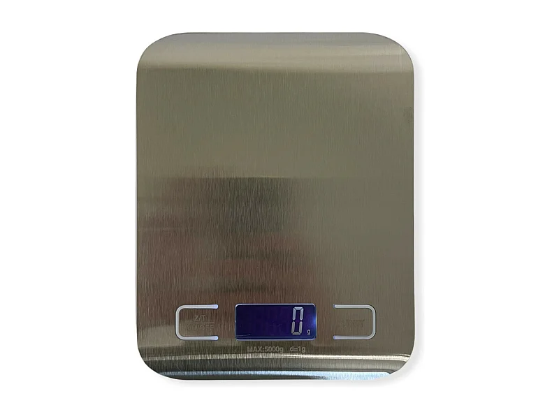 Bilancia Digitale Smart Da Cucina 1 g / 5 kg In Acciaio Inox Alta Precisione Bilancino Elettronico Funzione Tara Bilancia Alimenti Display LCD 2 Batterie, Argento