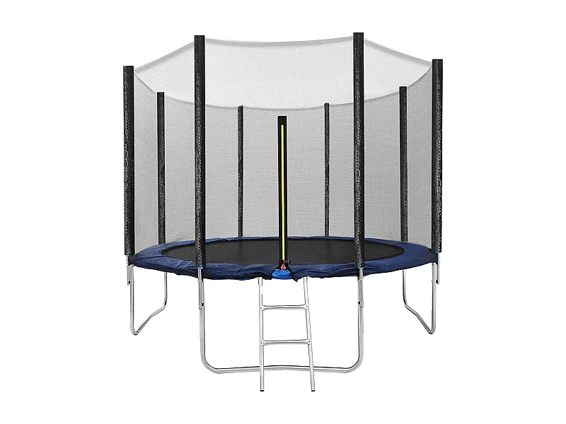 Trampolino Tappeto Jumper Elastico con Rete di Sicurezza, 6 Pali Imbottiti, Scaletta e Rivestimento sui Bordi, Ideale per Giardino, Diametro 305 cm