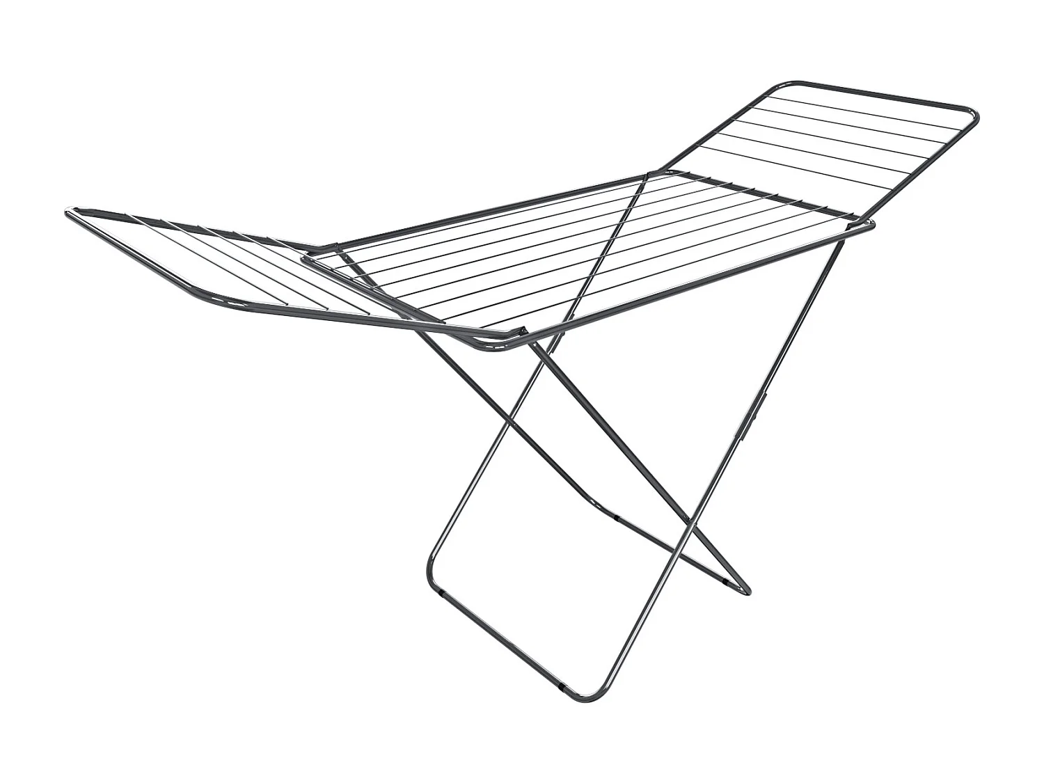 Stendibiancheria Pieghevole Da Pavimento Con Ali E Piedi Piedini Antiscivolo Stenditura 18 M In Acciaio Per Interno Casa Esterno Balcone 180 x 55 x 108 Cm (Grigio)