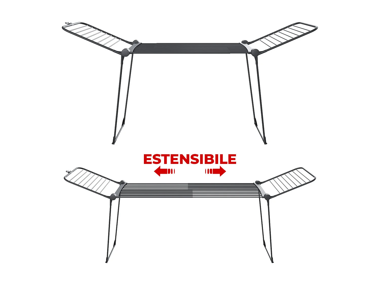 Amarna - Stendibiancheria Estensibile 30m Nero Opaco