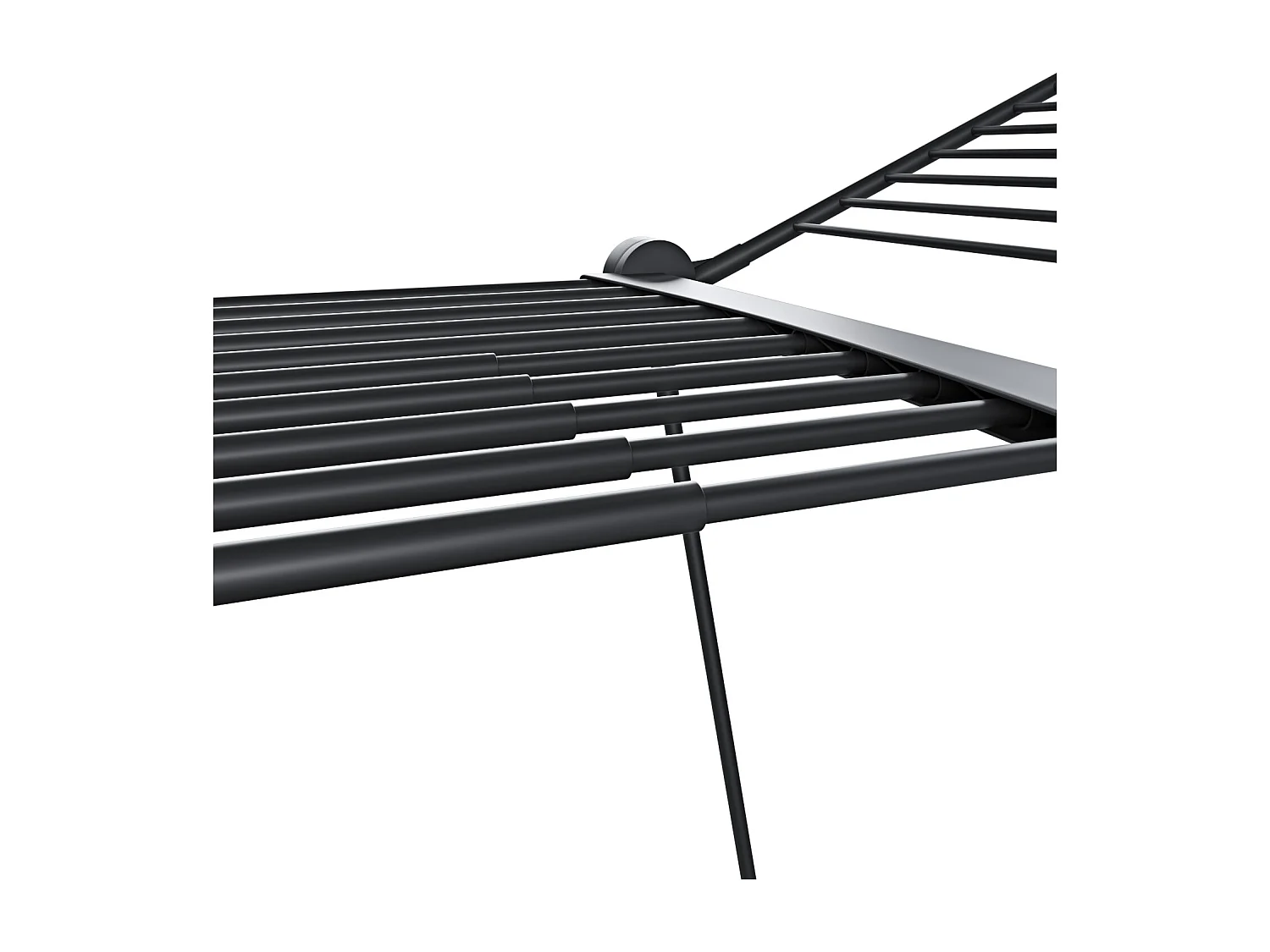 Stendibiancheria Estensibile Fino a 2 Metri Griglia Telescopica 30 M di Stenditura Uso Interno Esterno Con Ruote Richiudibile 218-300 x 55 x 126 cm (Nero Opaco)