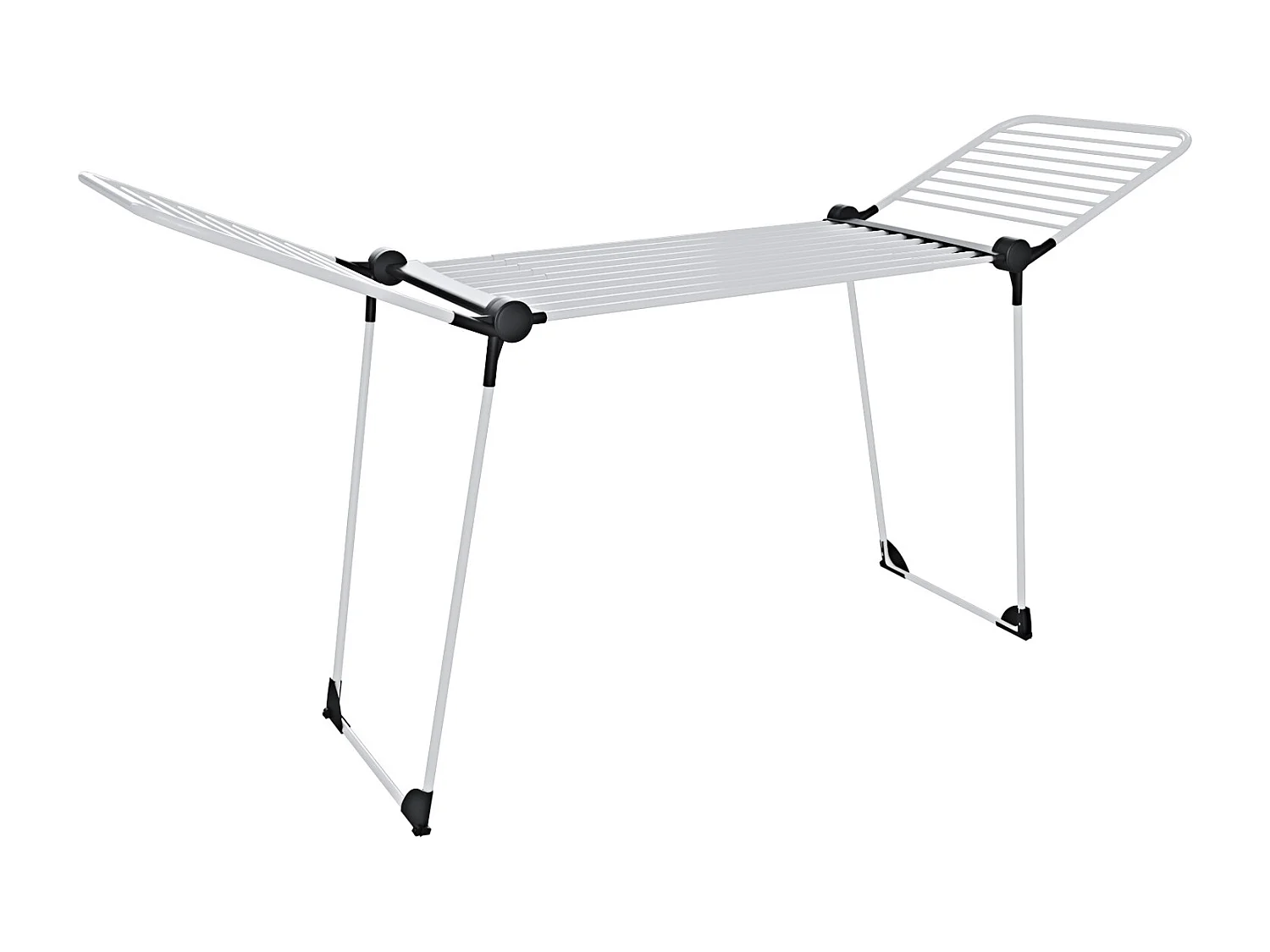 Stendibiancheria Estensibile Fino a 2 Metri Griglia Telescopica 30 M di Stenditura Stendino Ali Alte Uso Interno Esterno Con Ruote 218-300x55x126 cm Bianco