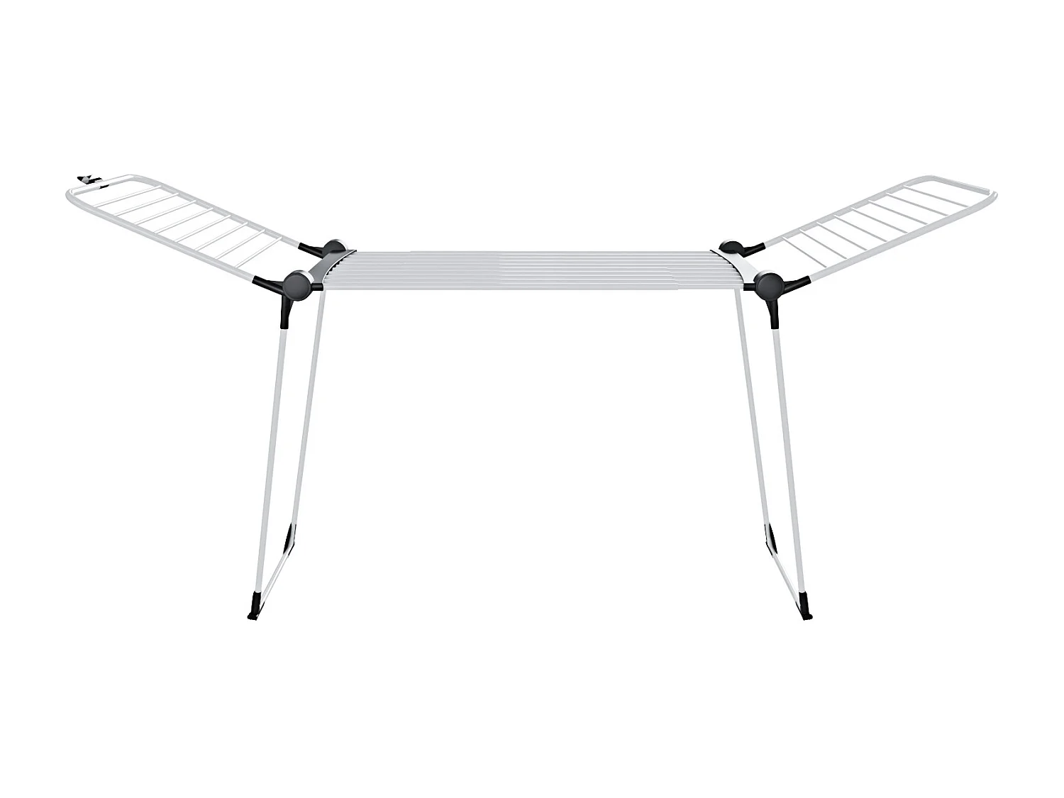 Stendibiancheria Estensibile Fino a 2 Metri Griglia Telescopica 30 M di Stenditura Stendino Ali Alte Uso Interno Esterno Con Ruote 218-300x55x126 cm Bianco