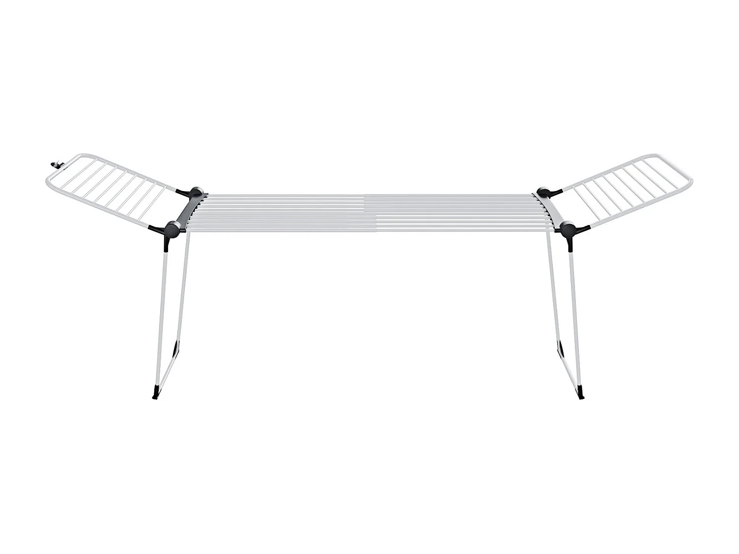 Stendibiancheria Estensibile Fino a 2 Metri Griglia Telescopica 30 M di Stenditura Stendino Ali Alte Uso Interno Esterno Con Ruote 218-300x55x126 cm Bianco