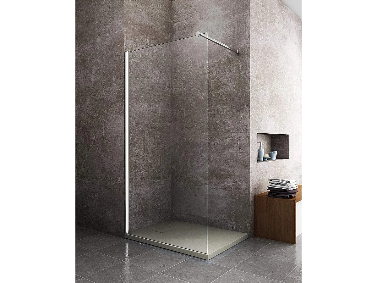 Piatto Doccia Spessore 2.6 Cm In Resina SMC Effetto Pietra Stone Ardesia Antiscivolo Filopavimento Riducibile Con Griglia Copertura 90 x 90 cm Marrone