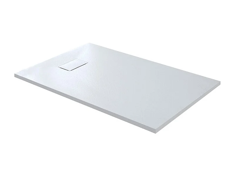 Piatto Doccia Speore 2.6 Cm Reina SMC Effetto Pietra Stone Ardeia Anticivolo Riducibile Filopavimento Con Griglia Di Copertura Bianco 70x150 Cm