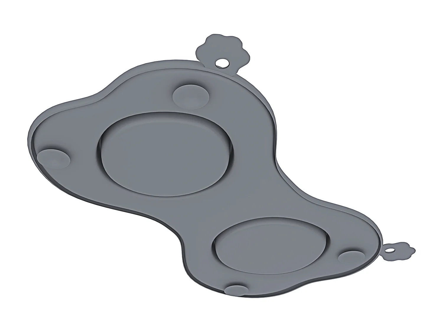 Ciotole Per Cani Gatti 3 In 1 Doppia Ciotola Acciaio Inox Cibo Croccantini Acqua Tappetino In Silicone Antiribaltamento Antiscivolo Con Ventose (52 x 35 Cm, Grigio)