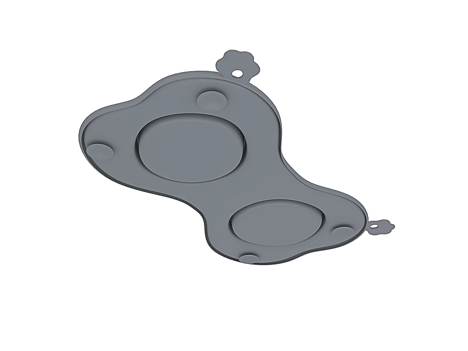 Ciotole Per Cani Gatti 3 In 1 Doppia Ciotola Acciaio Inox Cibo Croccantini Acqua Tappetino In Silicone Antiribaltamento Antiscivolo Con Ventose (52 x 35 Cm, Grigio)