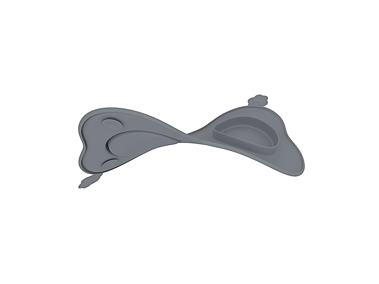 Ciotole Per Cani Gatti 3 In 1 Doppia Ciotola Acciaio Inox Cibo Croccantini Acqua Tappetino In Silicone Antiribaltamento Antiscivolo Con Ventose (52 x 35 Cm, Grigio)