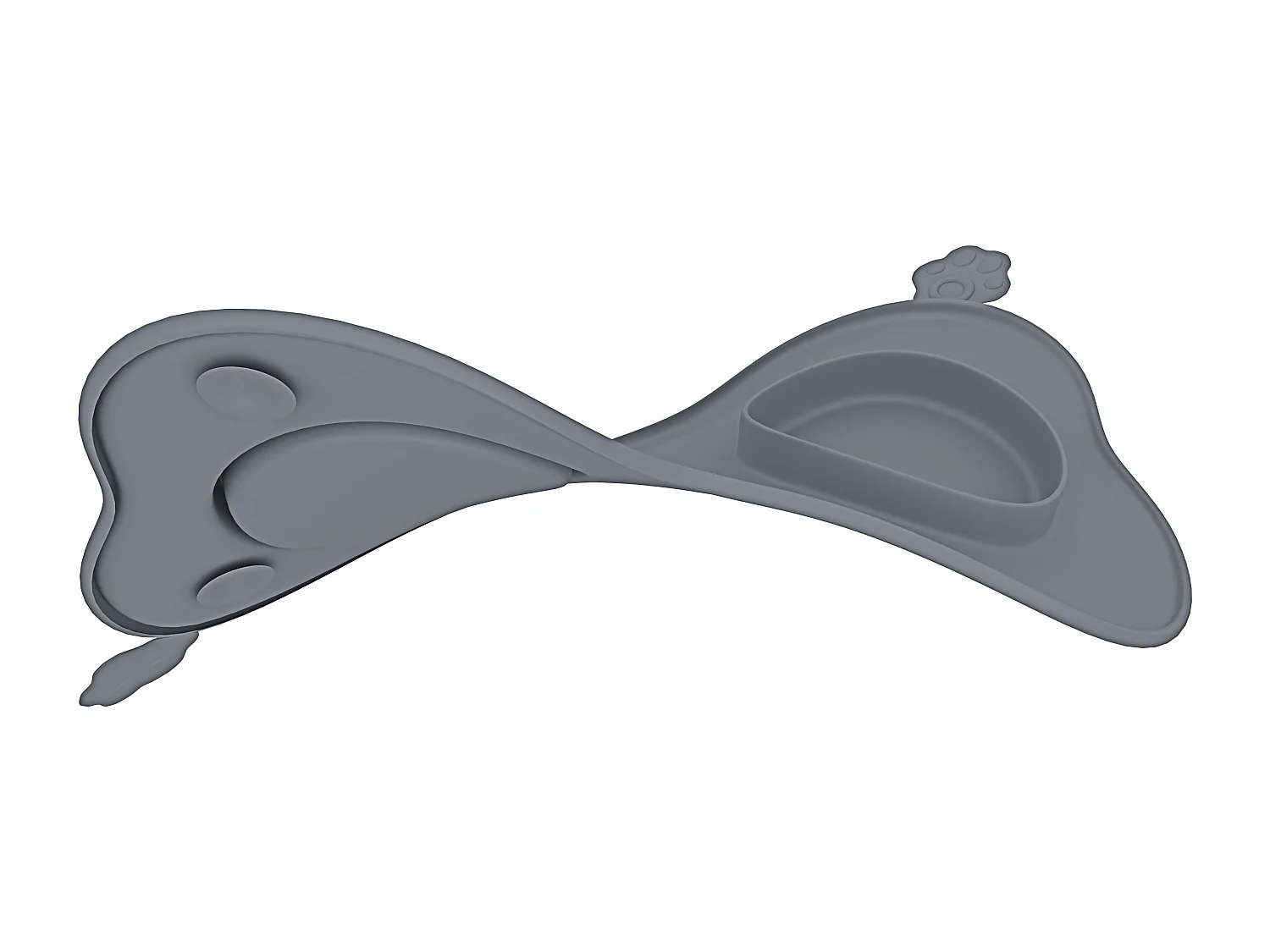 Ciotole Per Cani Gatti 3 In 1 Doppia Ciotola In Acciaio Inox Cibo Croccantini Acqua Tappetino Antiribaltamento Antiscivolo Con Ventose (35 x 25 Cm, Grigio)