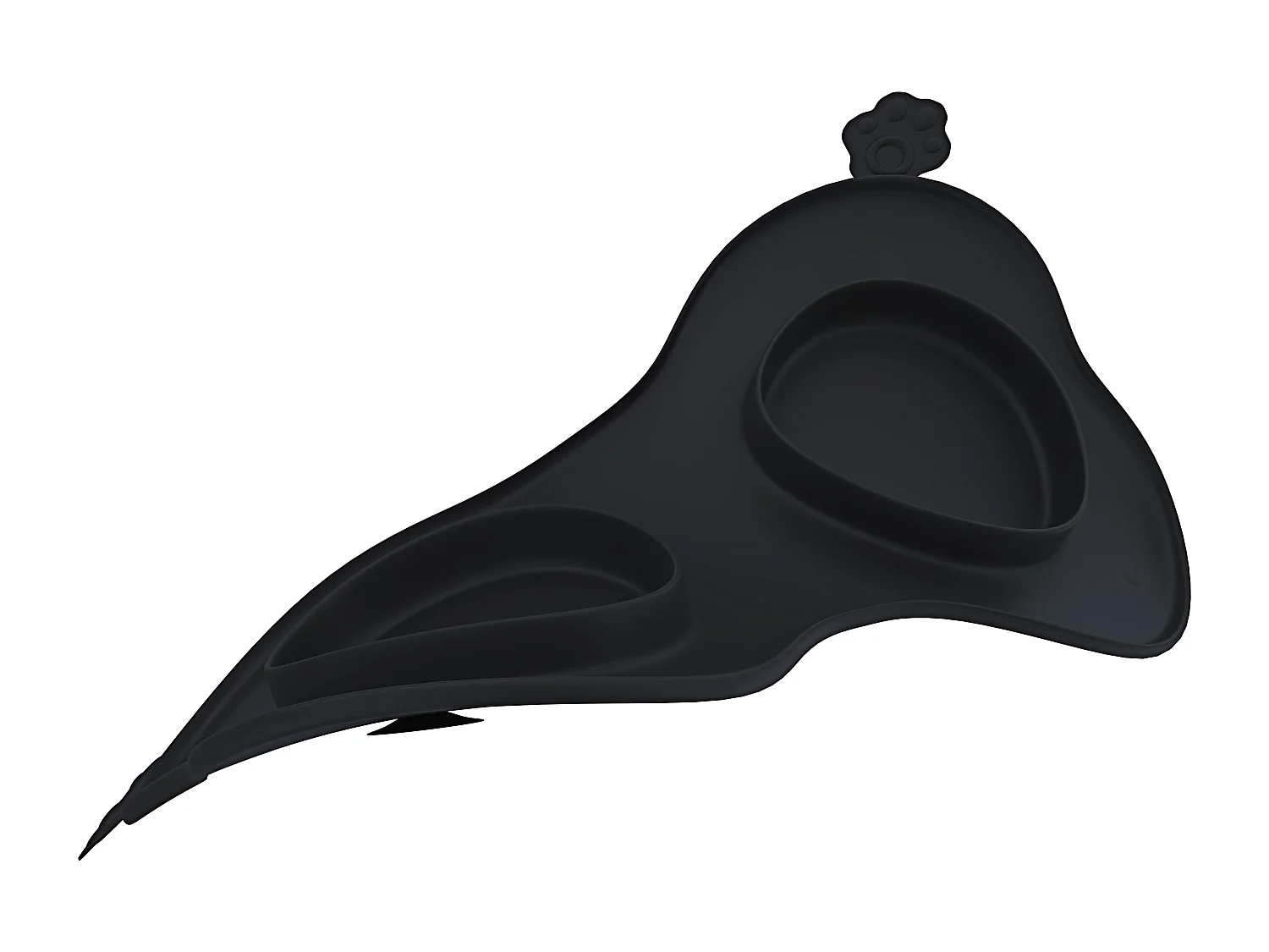 Ciotole Per Cani Gatti 3 In 1 Doppia Ciotola In Acciaio Inox Cibo Croccantini Tappetino In Silicone Antiribaltamento Antiscivolo Con Ventose (52 x 35 Cm, Nero)