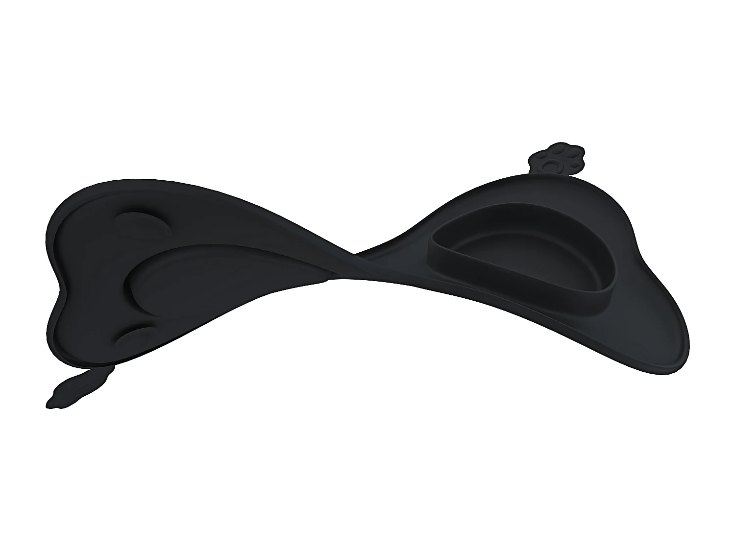 Ciotole Per Cani Gatti 3 In 1 Doppia Ciotola In Acciaio Inox Cibo Croccantini Tappetino In Silicone Antiribaltamento Antiscivolo Con Ventose (52 x 35 Cm, Nero)