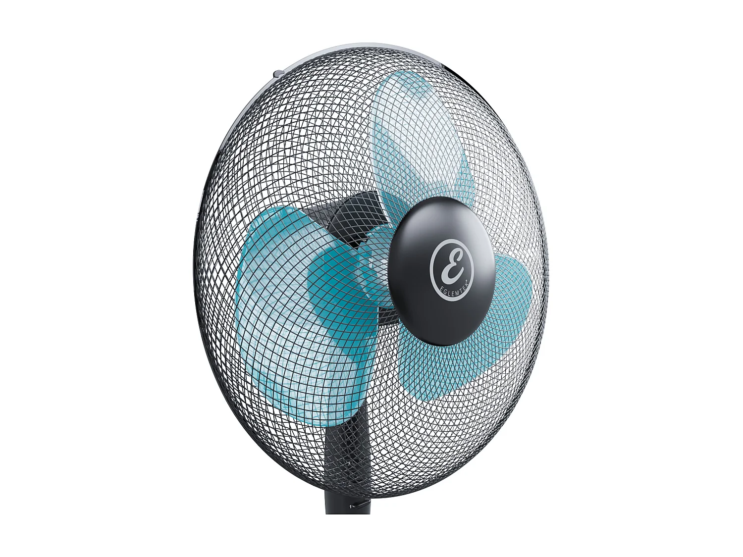 Ventilatore A Piantana Potente Da 50W Per Pavimento Pale Da 40 Cm Silenzioso 3 Velocità Oscillante Griglia Di Protezione Colore Nero e Azzurro