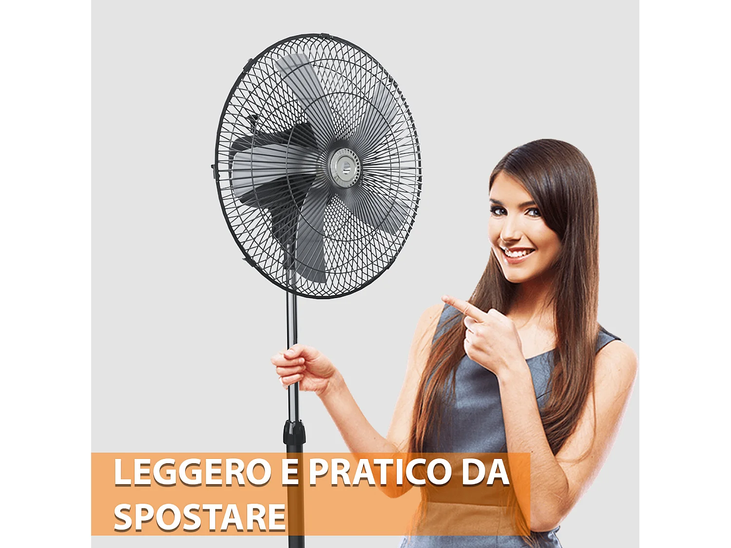 Ventilatore A Piantana Potente Da 70W Per Pavimento 5 Pale In Acciaio Da 42 Cm Silenzioso 3 Velocità Oscillante Altezza Regolabili Griglia Di Protezione Colore Nero